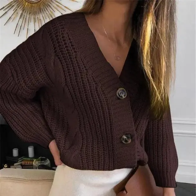 Vintage Warm Sweaters For Women Autumn Knit Sweater Cardigan For Female Casual Long Sleeve Button Knitted Sweaters Coat Winter Warm Clothes