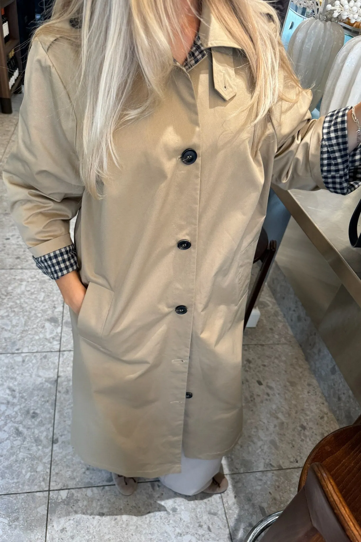 ViolaIC Trenchcoat - Beige Med Tern