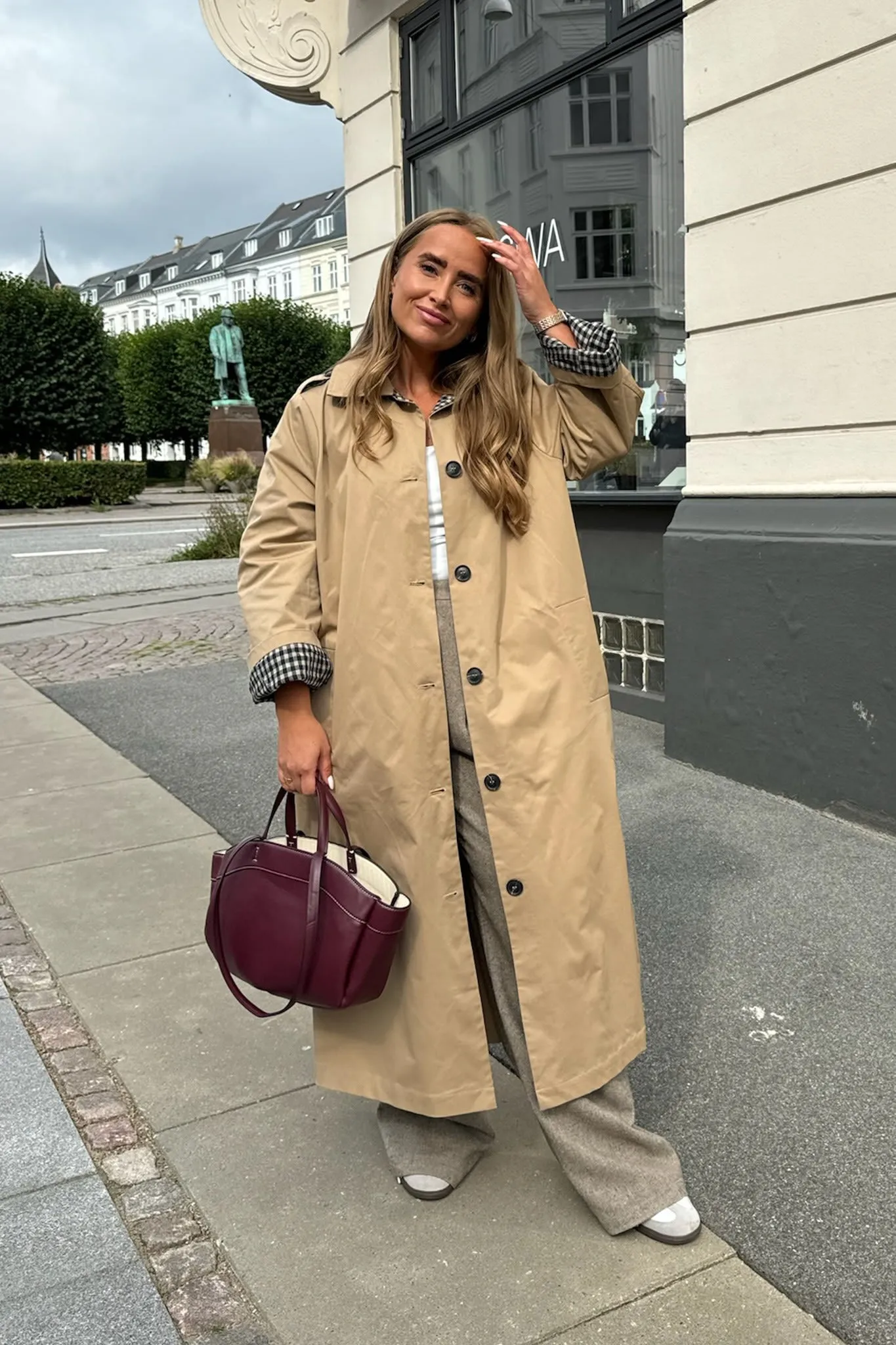 ViolaIC Trenchcoat - Beige Med Tern