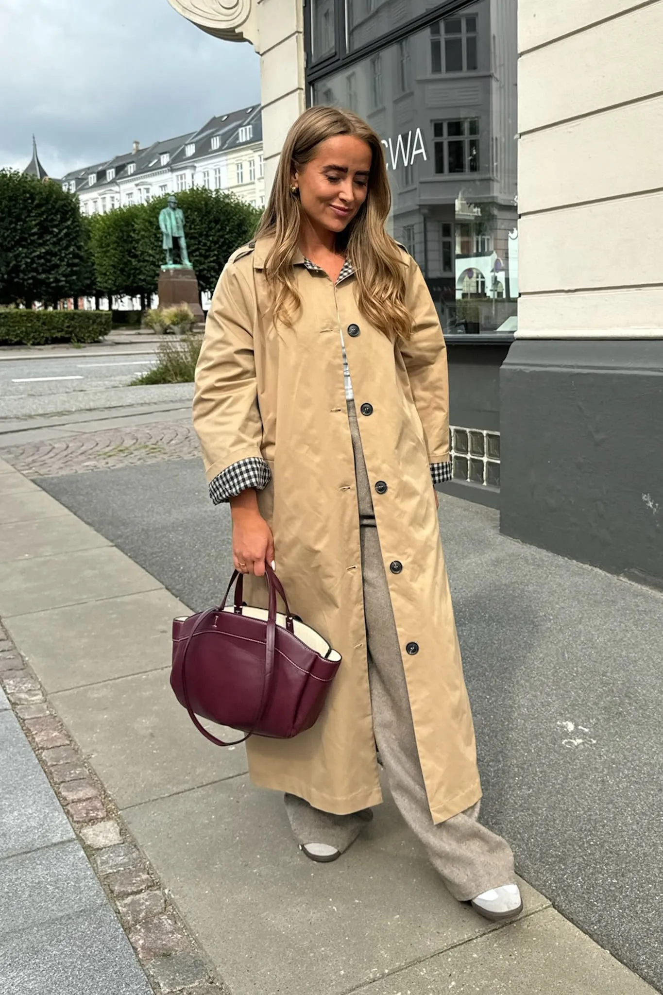 ViolaIC Trenchcoat - Beige Med Tern