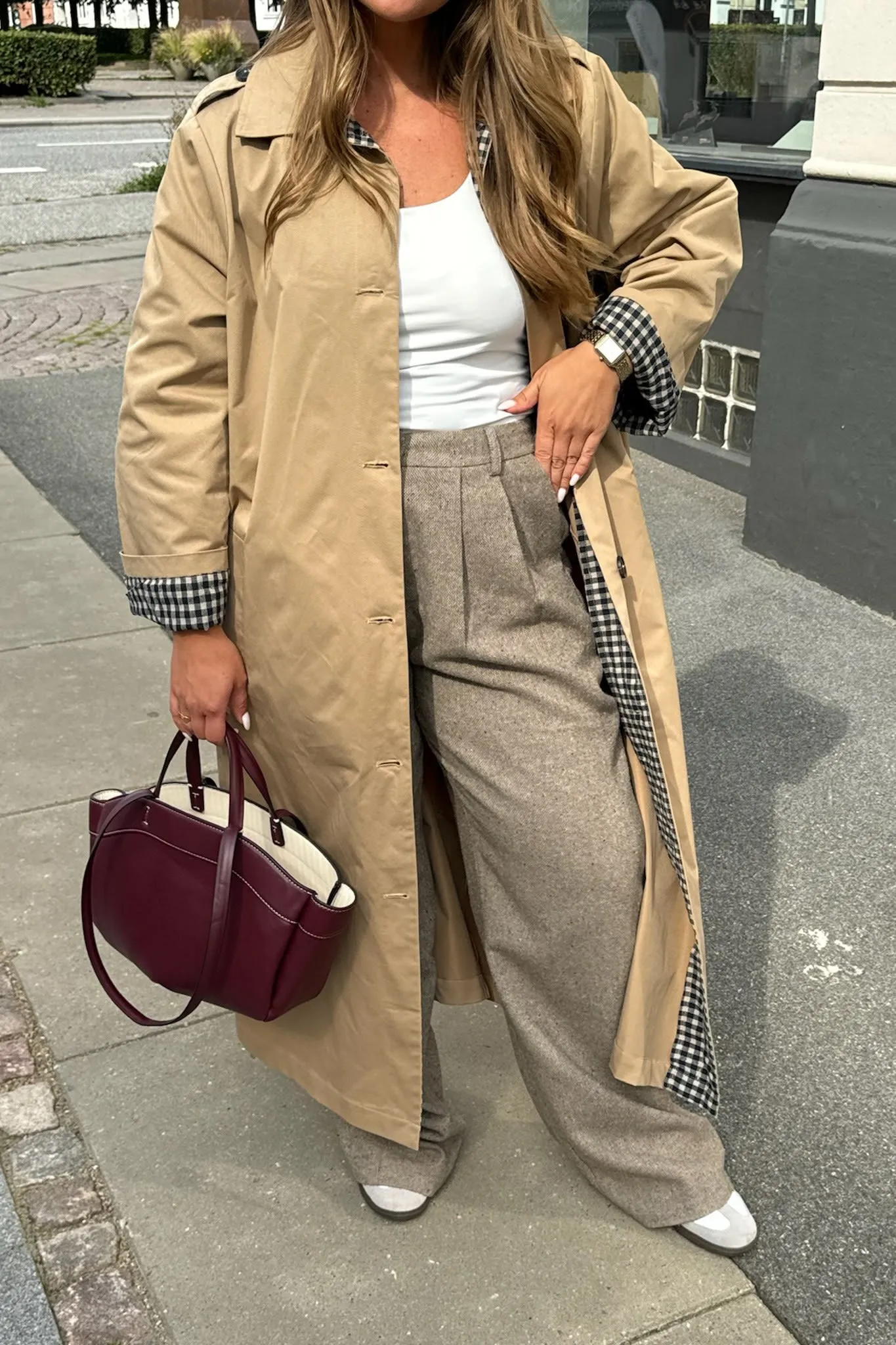 ViolaIC Trenchcoat - Beige Med Tern