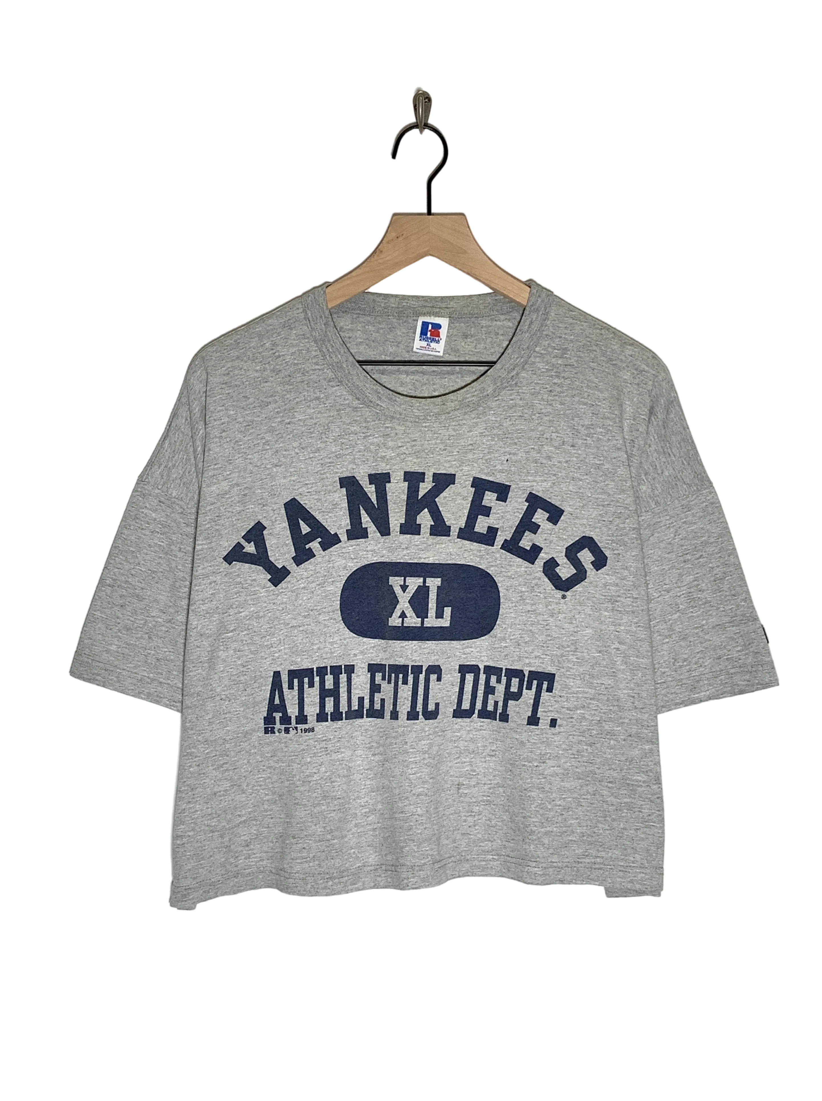 VTG 1998 Yankees Athletic Dept. Crop Shirt (XL)