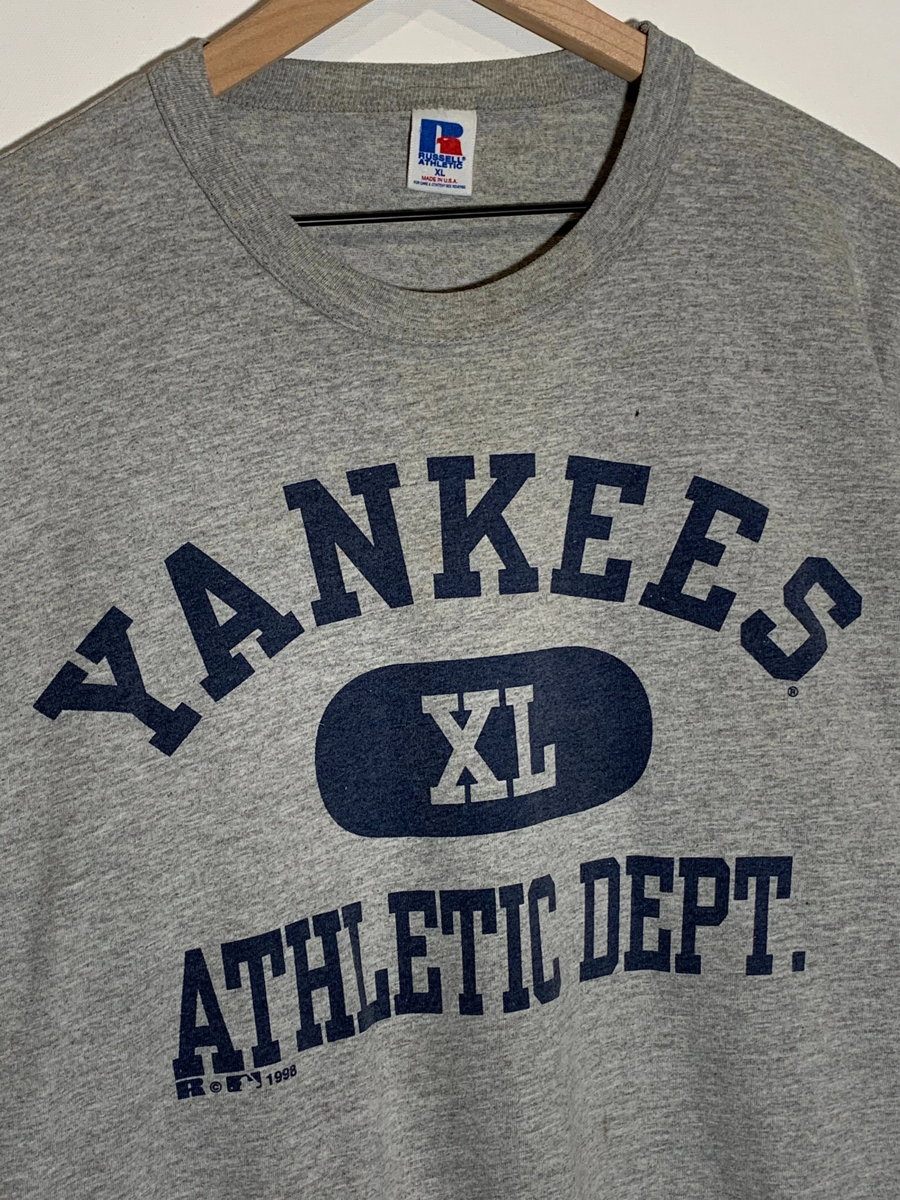VTG 1998 Yankees Athletic Dept. Crop Shirt (XL)