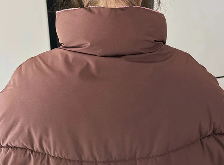 Waterproof and Windproof Cropped Puffer Jacket for Ladies