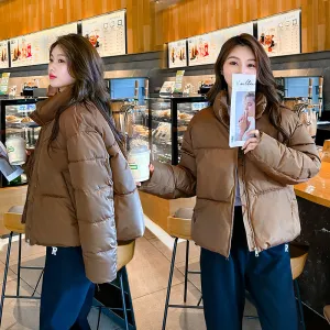 Waterproof and Windproof Cropped Puffer Jacket for Women