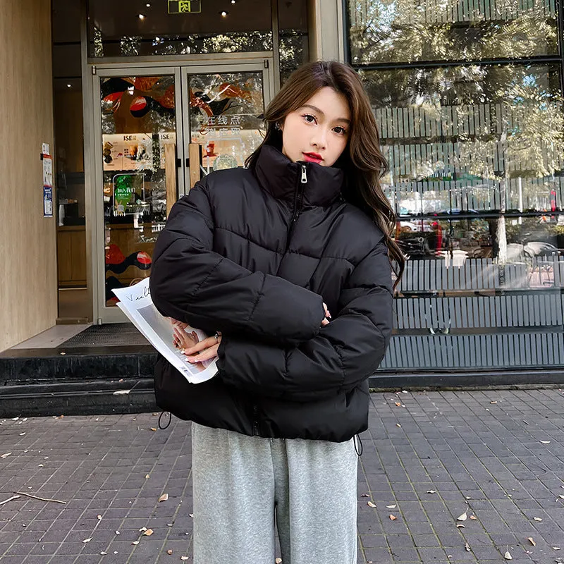 Waterproof and Windproof Cropped Puffer Jacket for Women