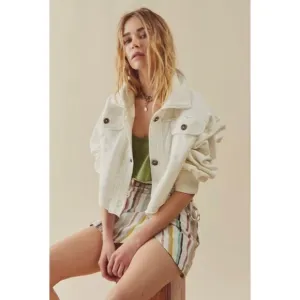 We The Free Saturday Cropped Shacket in Lazy Bones