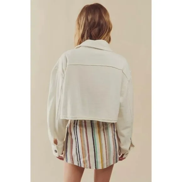 We The Free Saturday Cropped Shacket in Lazy Bones