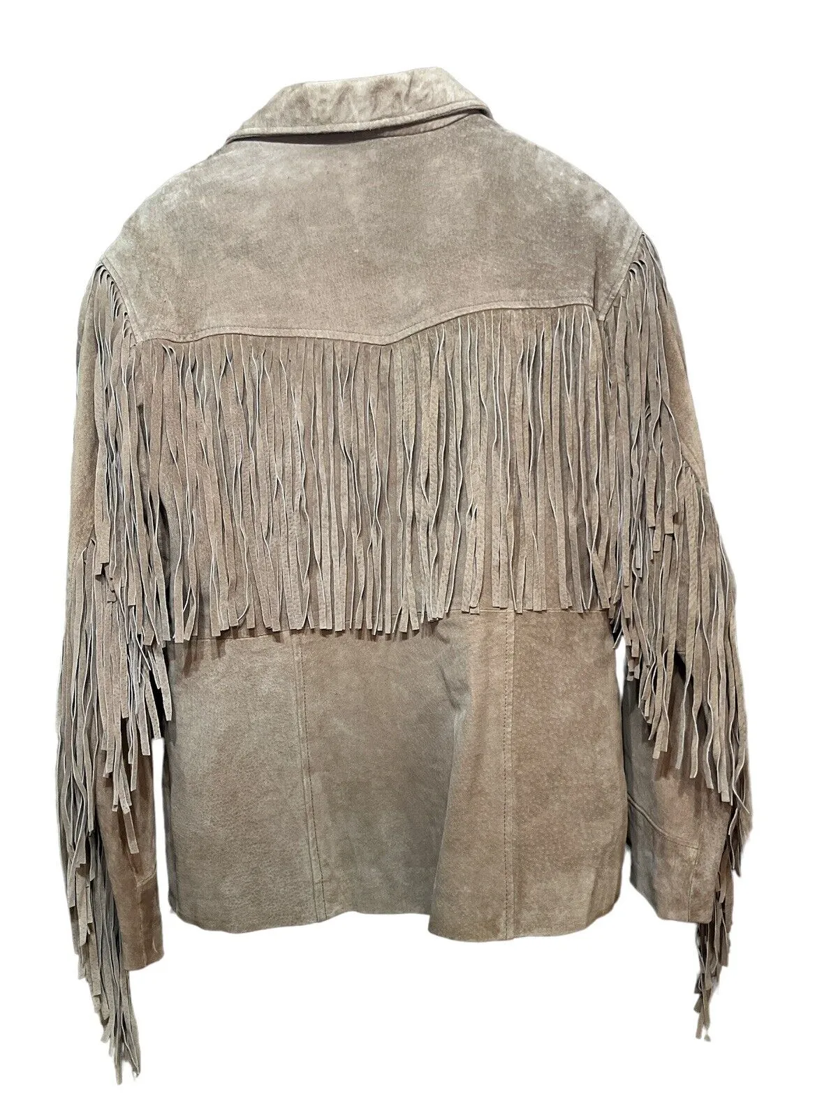Western Fringe Beige Suede Leather Jacket Coat for Women Cowgirl WFJ224