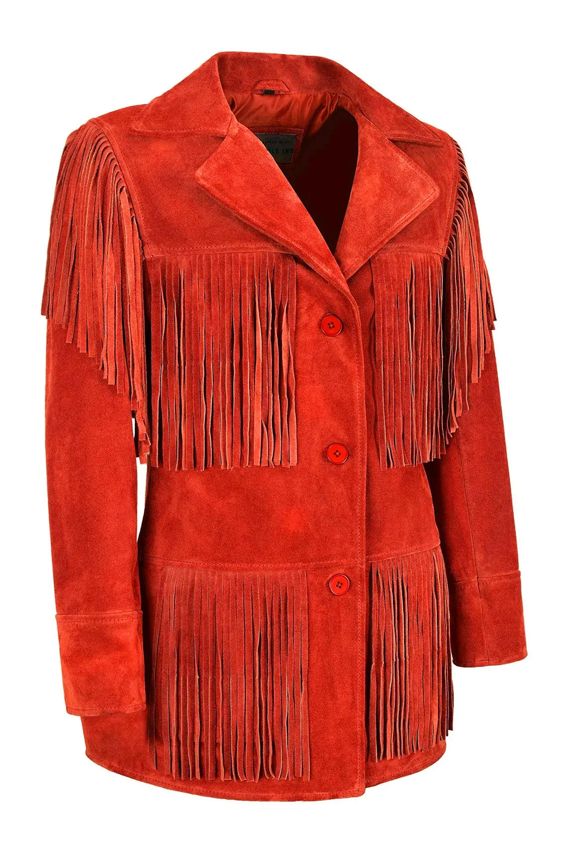 Western Fringe Brown Suede Leather Jacket for Women WFJ524