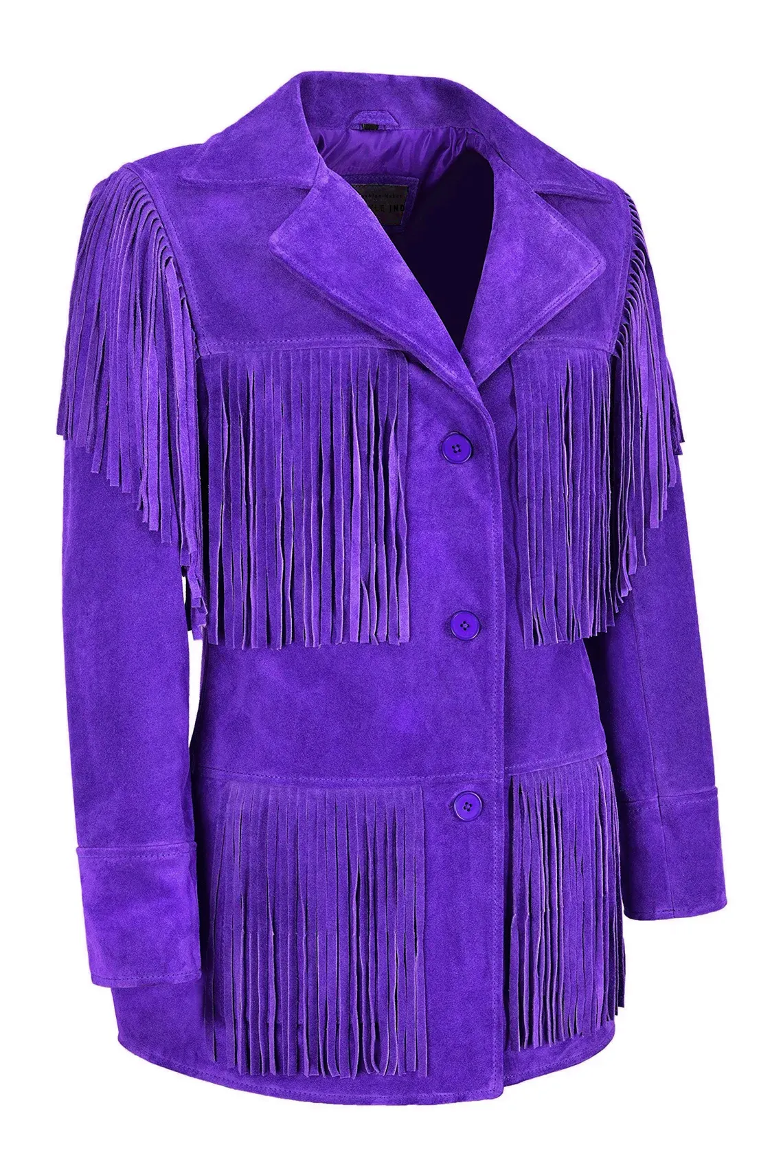 Western Fringe Brown Suede Leather Jacket for Women WFJ524