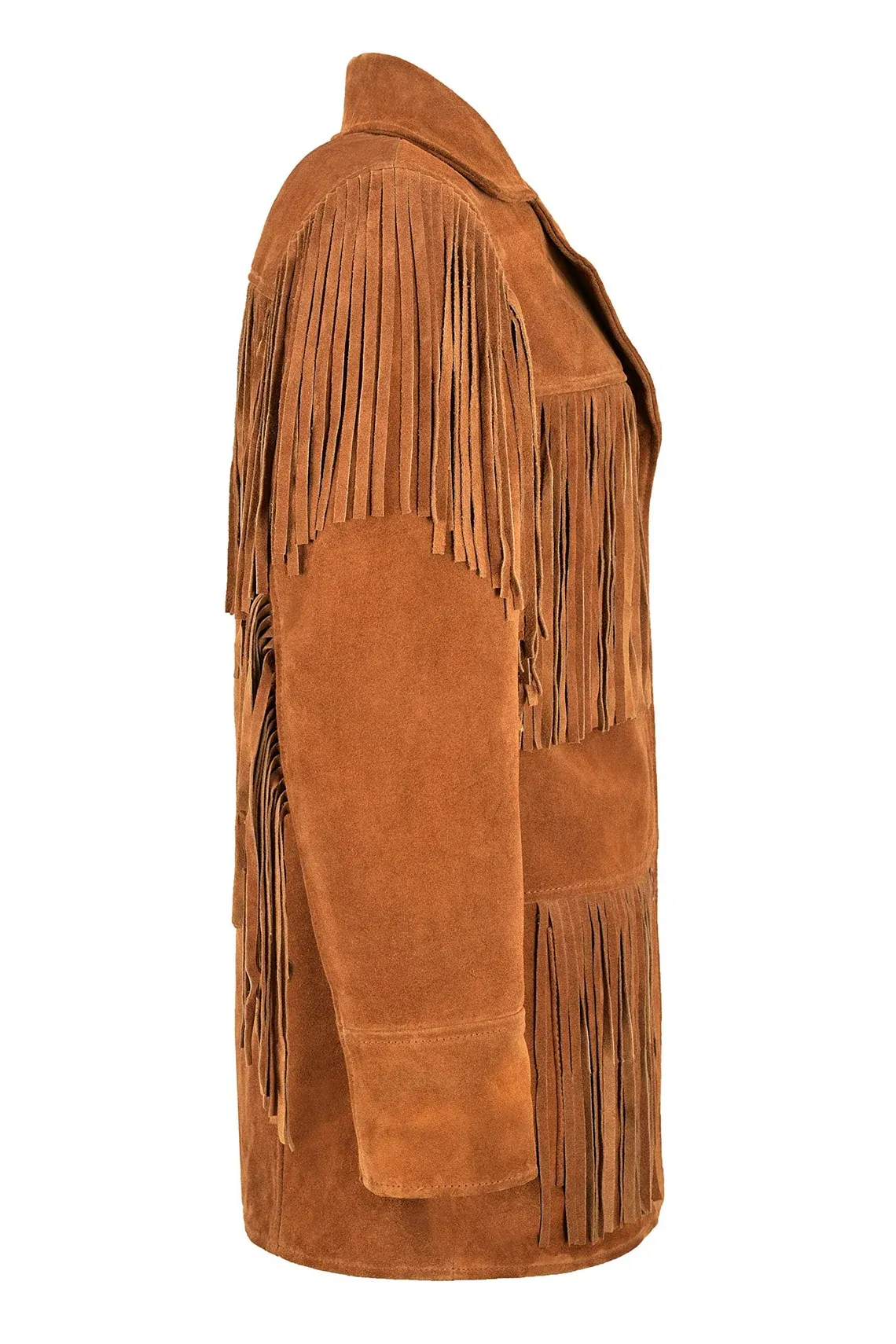Western Fringe Brown Suede Leather Jacket for Women WFJ524