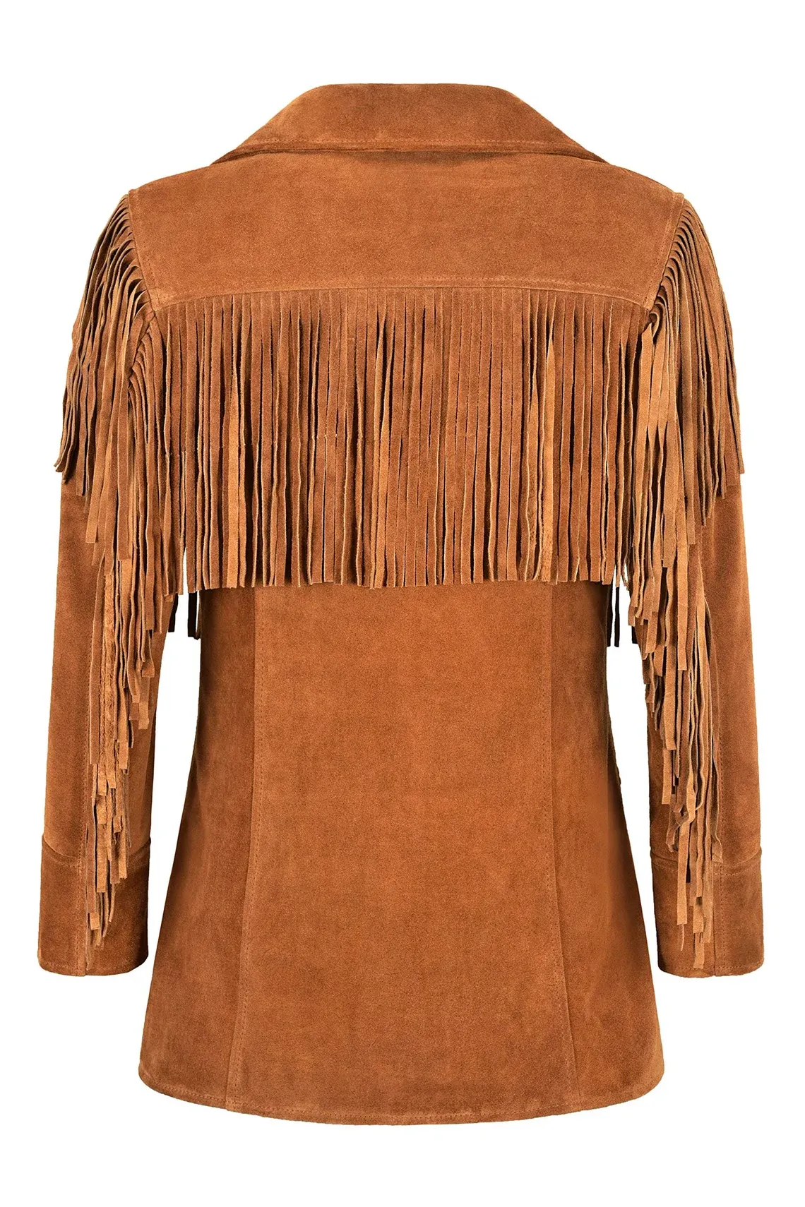 Western Fringe Brown Suede Leather Jacket for Women WFJ524