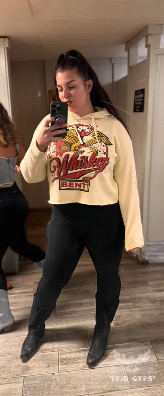 Whiskey Bent Cropped Hoodie