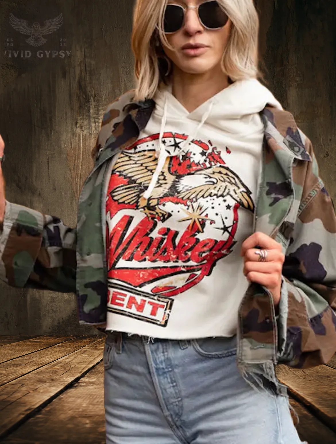 Whiskey Bent Cropped Hoodie