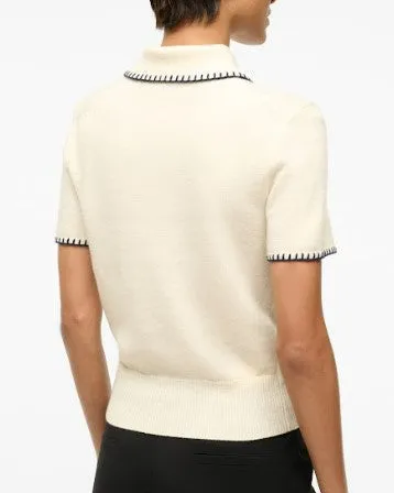 Windsor Top in Ivory/Navy