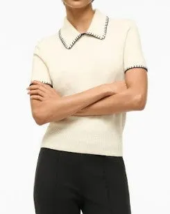 Windsor Top in Ivory/Navy