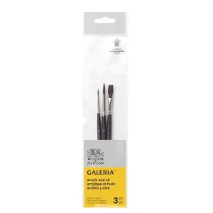 Winsor & Newton Galeria Brush Short Handle Pack of 3