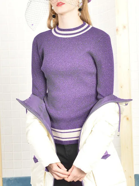 Winter Women's Tight-fitting Striped Sweater
