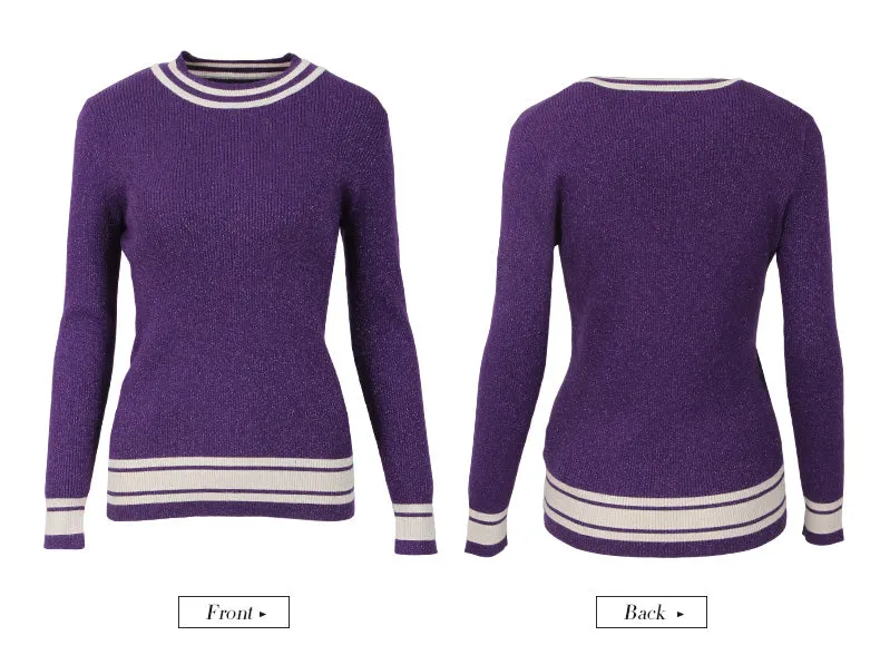 Winter Women's Tight-fitting Striped Sweater