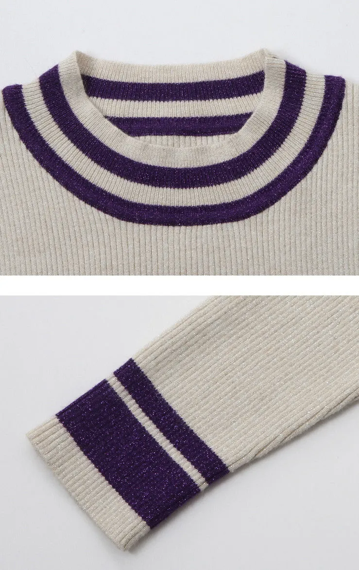 Winter Women's Tight-fitting Striped Sweater
