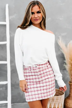 Wishing On Forever Ribbed Off The Shoulder Sweater (Off White)