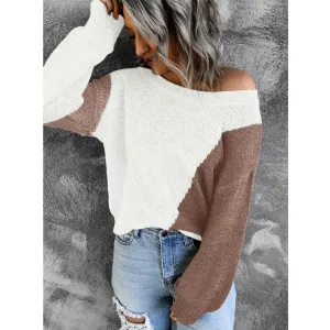 Women Knitting Irregular One Shoulder Sweaters