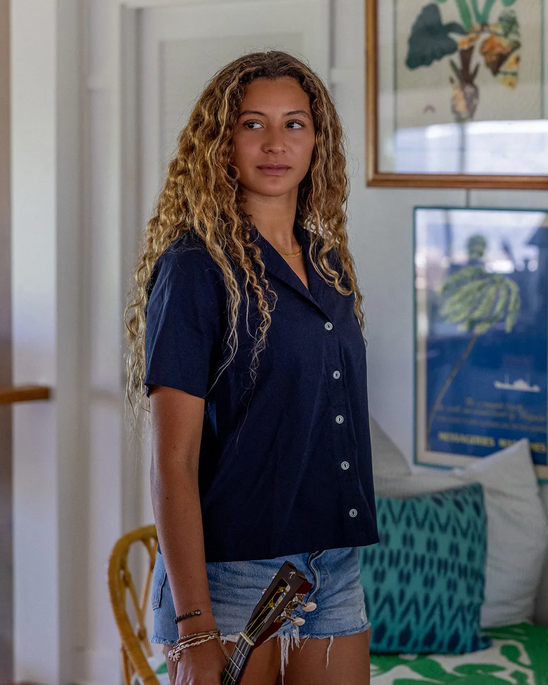 Women's Camp Shirt - Navy
