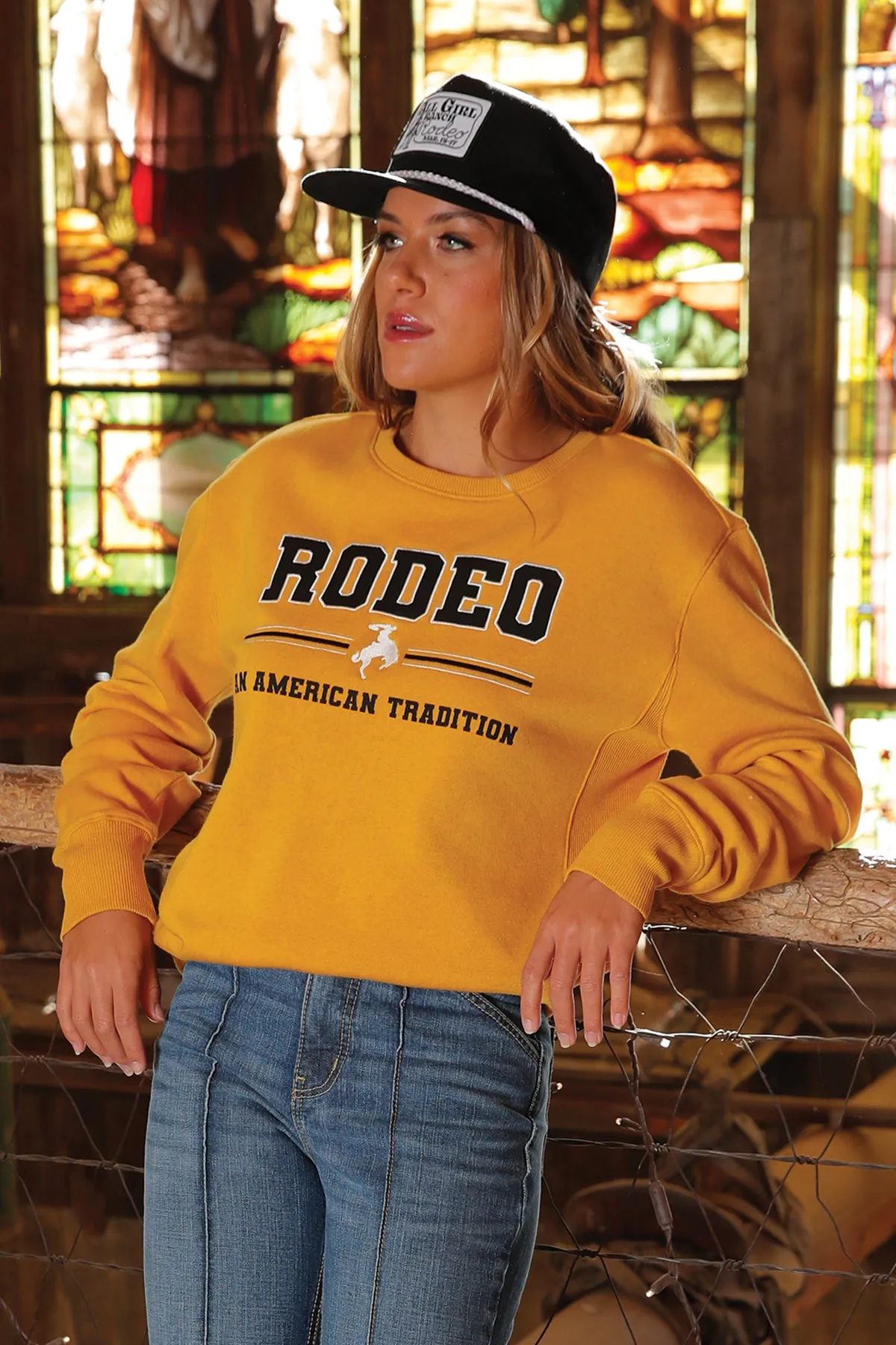 Womens Cinch Yellow Sweatshirt