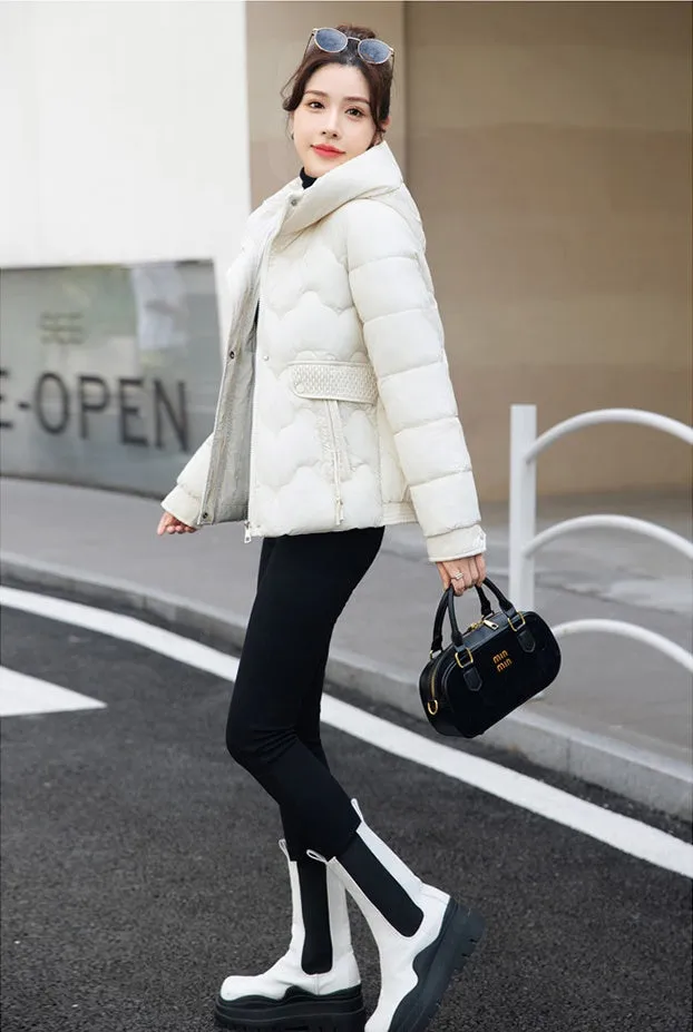 Women's Cropped Thickened Puffer Jacket for Warmth and Fashion