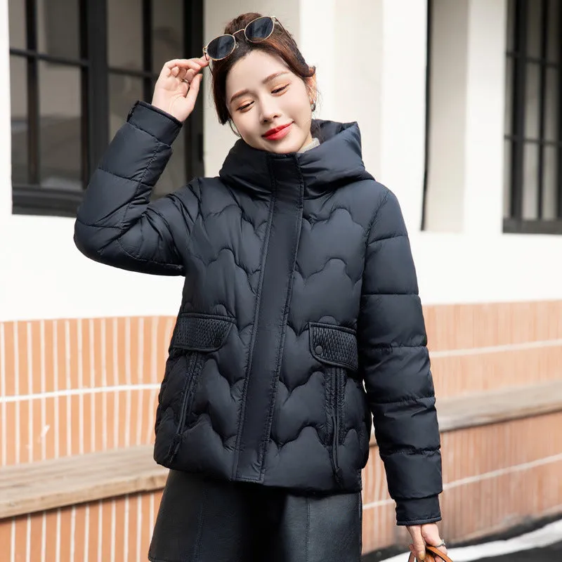 Women's Cropped Thickened Puffer Jacket for Warmth and Fashion