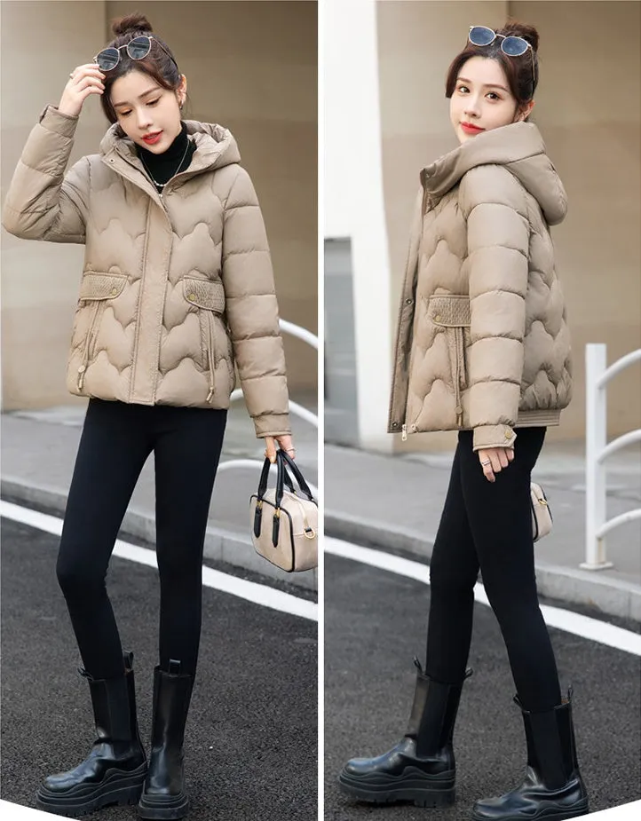 Women's Cropped Thickened Puffer Jacket for Warmth and Fashion