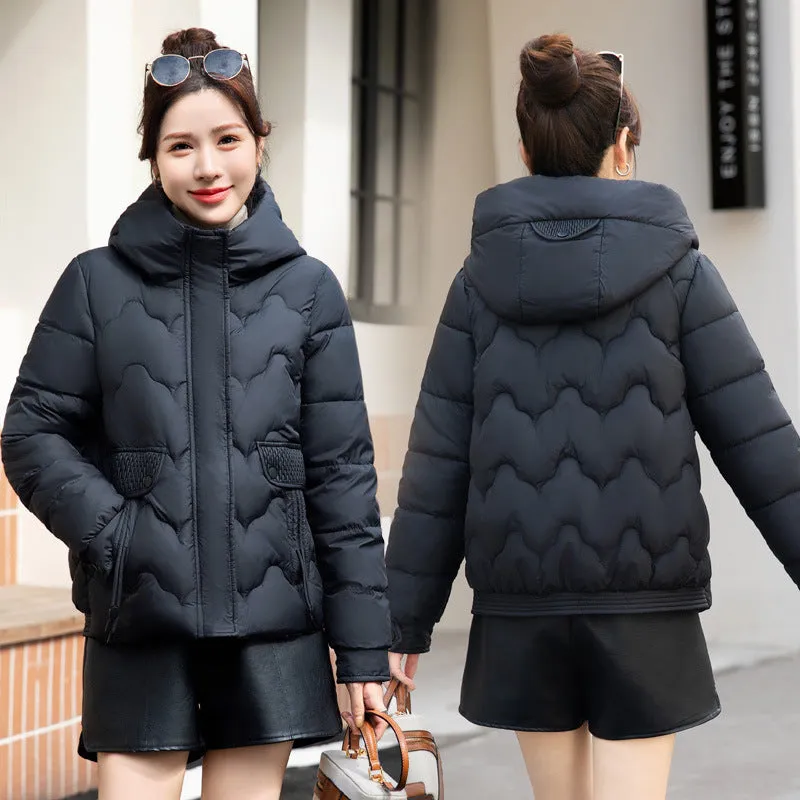 Women's Cropped Thickened Puffer Jacket for Warmth and Fashion