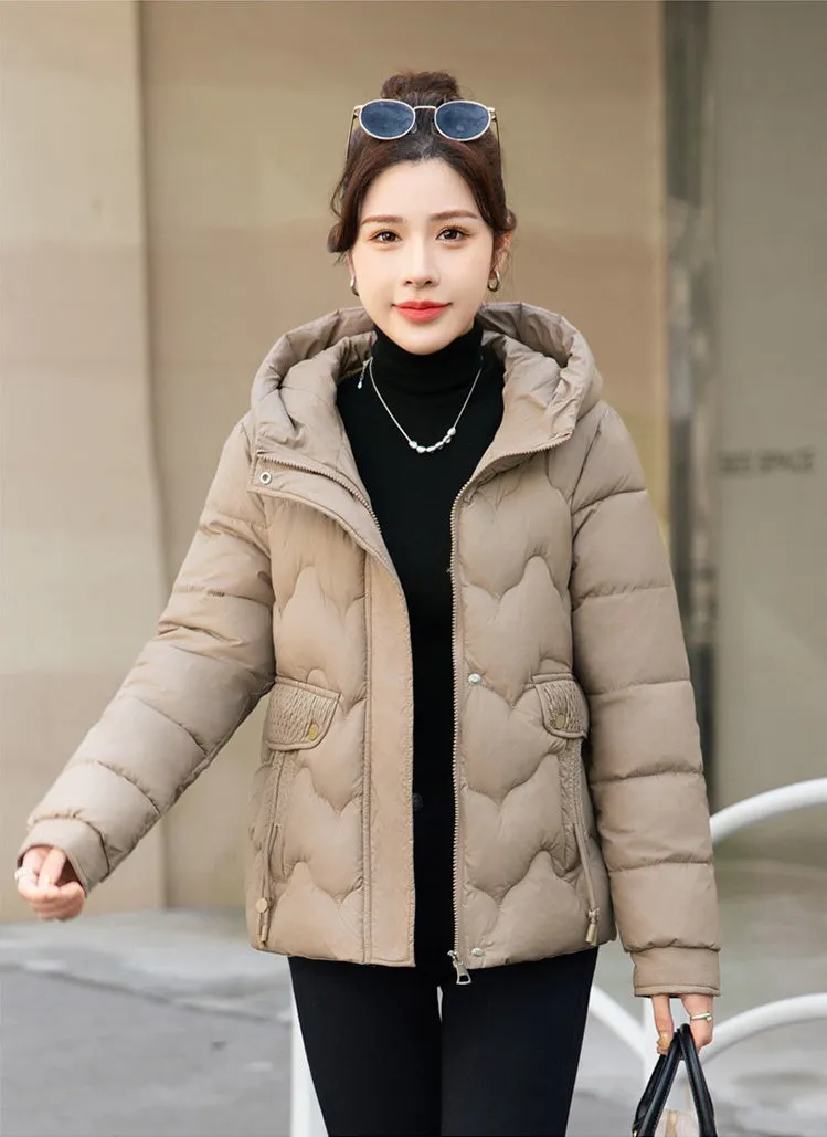 Women's Cropped Thickened Puffer Jacket for Warmth and Fashion