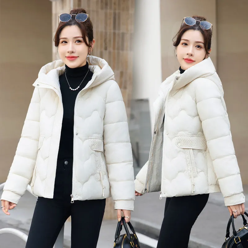 Women's Cropped Thickened Puffer Jacket for Warmth and Fashion