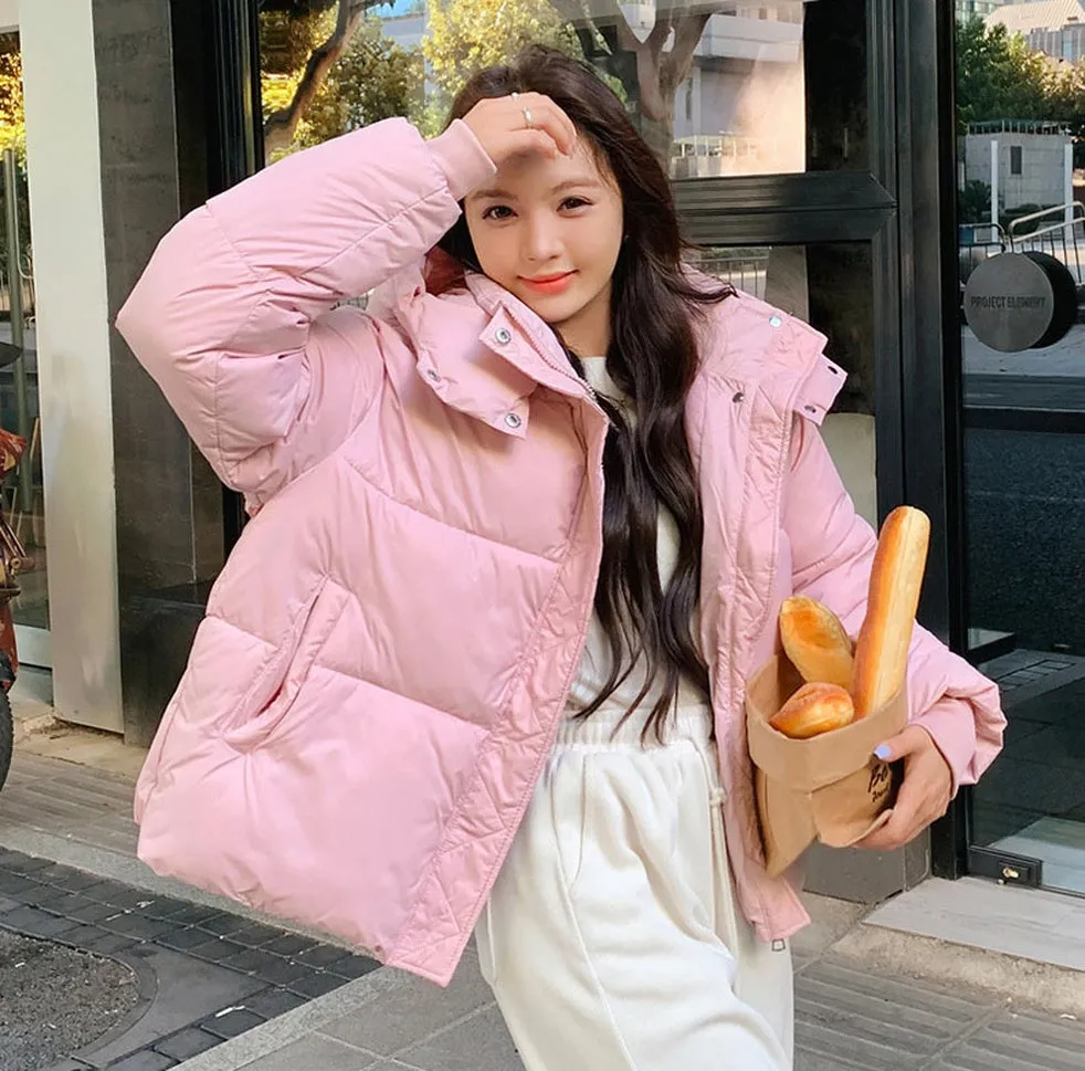Women's Hooded Quilted Puffer Jacket with Windproof and Water-resistant Features