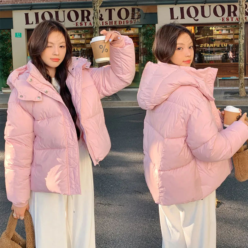 Women's Hooded Quilted Puffer Jacket with Windproof and Water-resistant Features