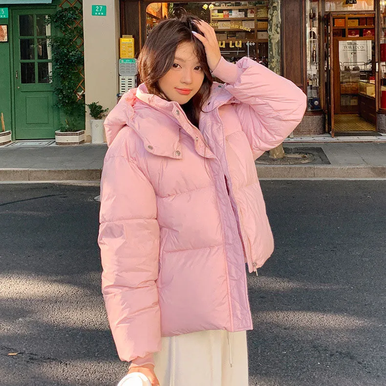 Women's Hooded Quilted Puffer Jacket with Windproof and Water-resistant Features