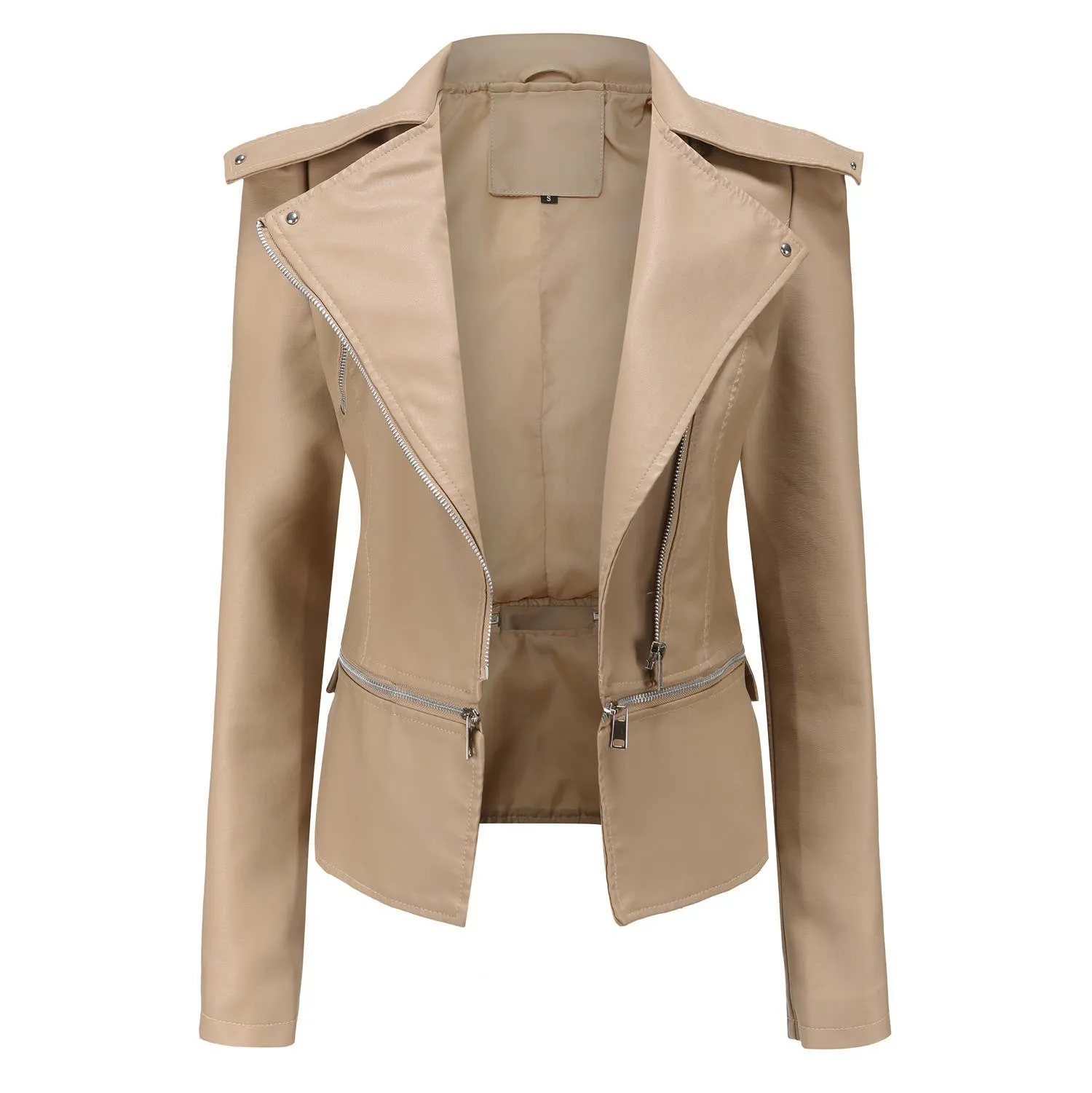 Women's leather vegan jacket pleather