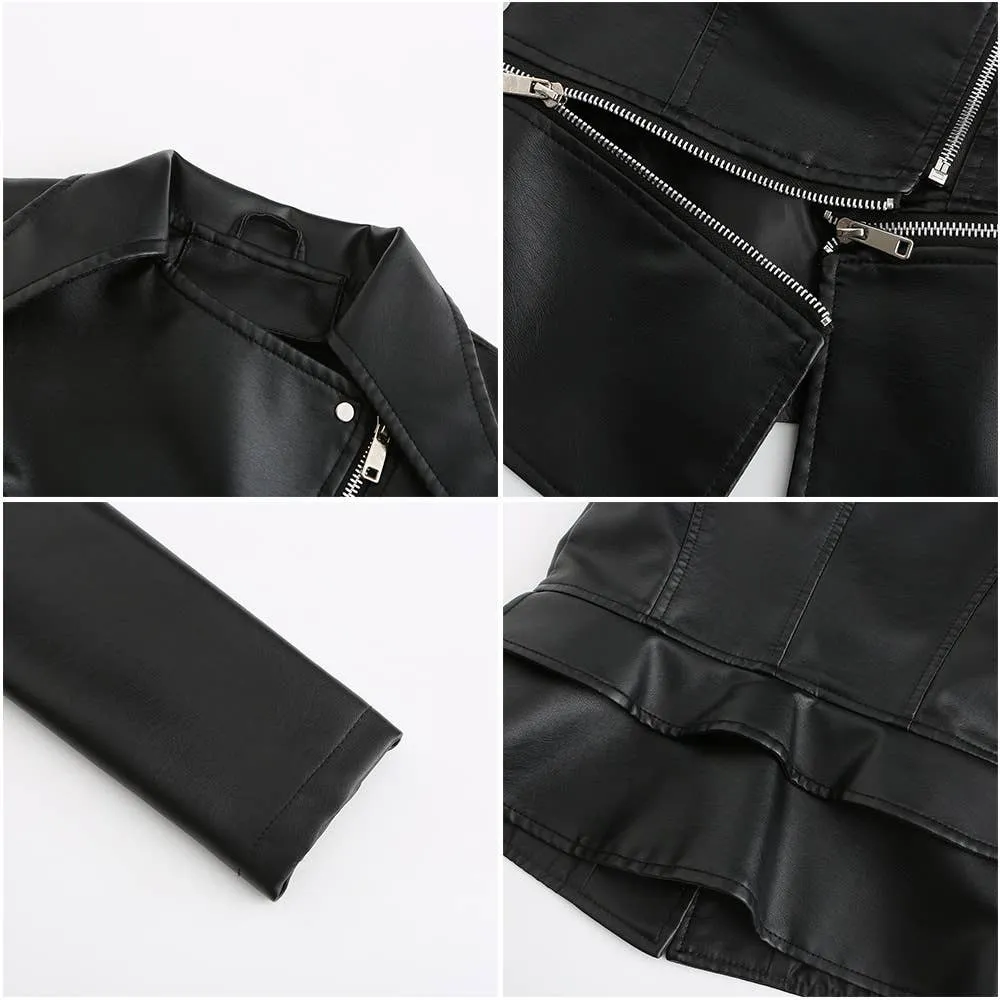 Women's leather vegan jacket pleather