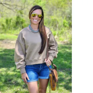 Women's Mocha Soft Knit Boxy Pullover