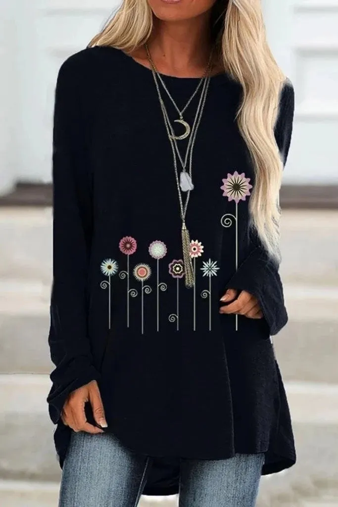 Women's Pretty Long Sleeved Cotton Fashion T-Shirt