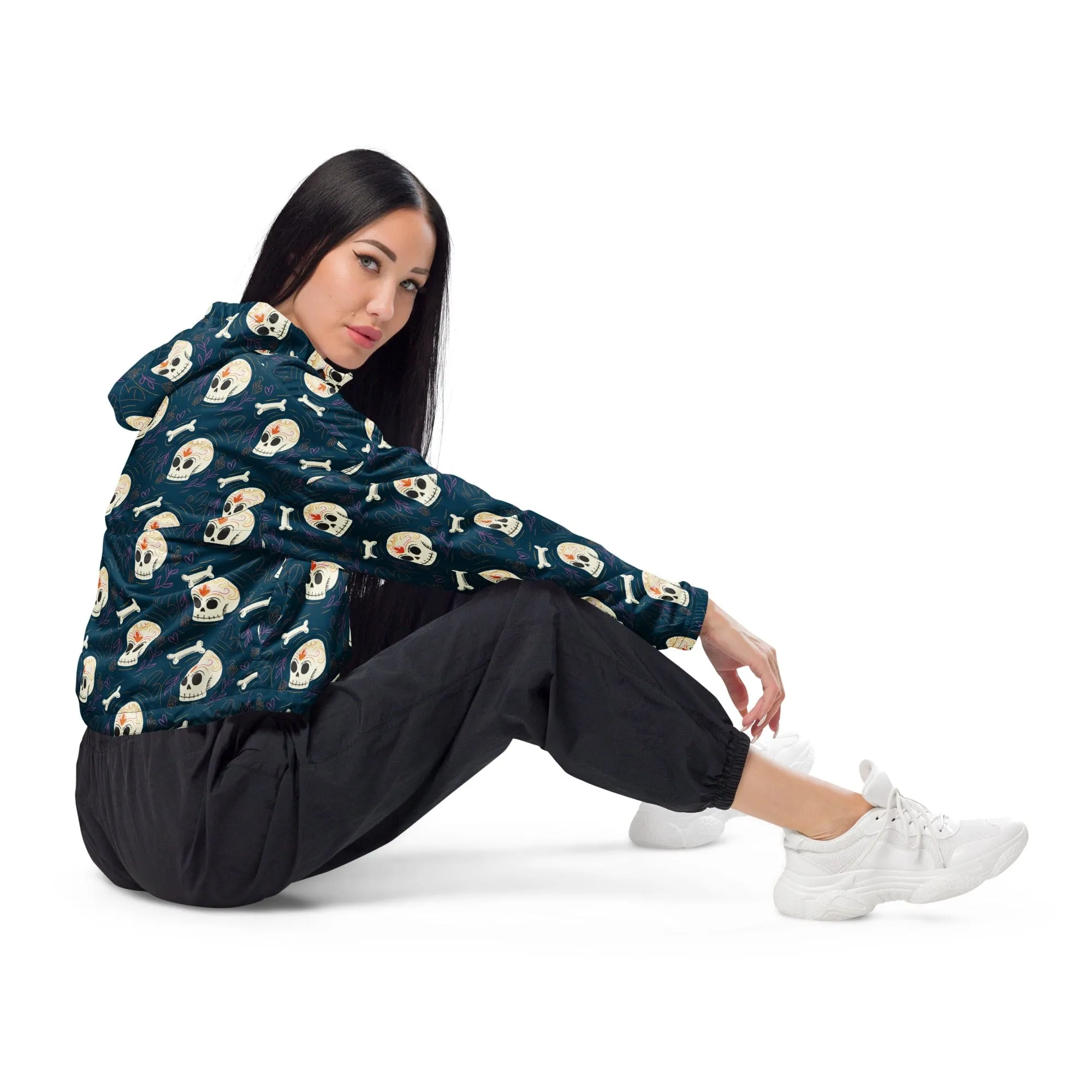 Women’s Skulls Cropped Windbreaker