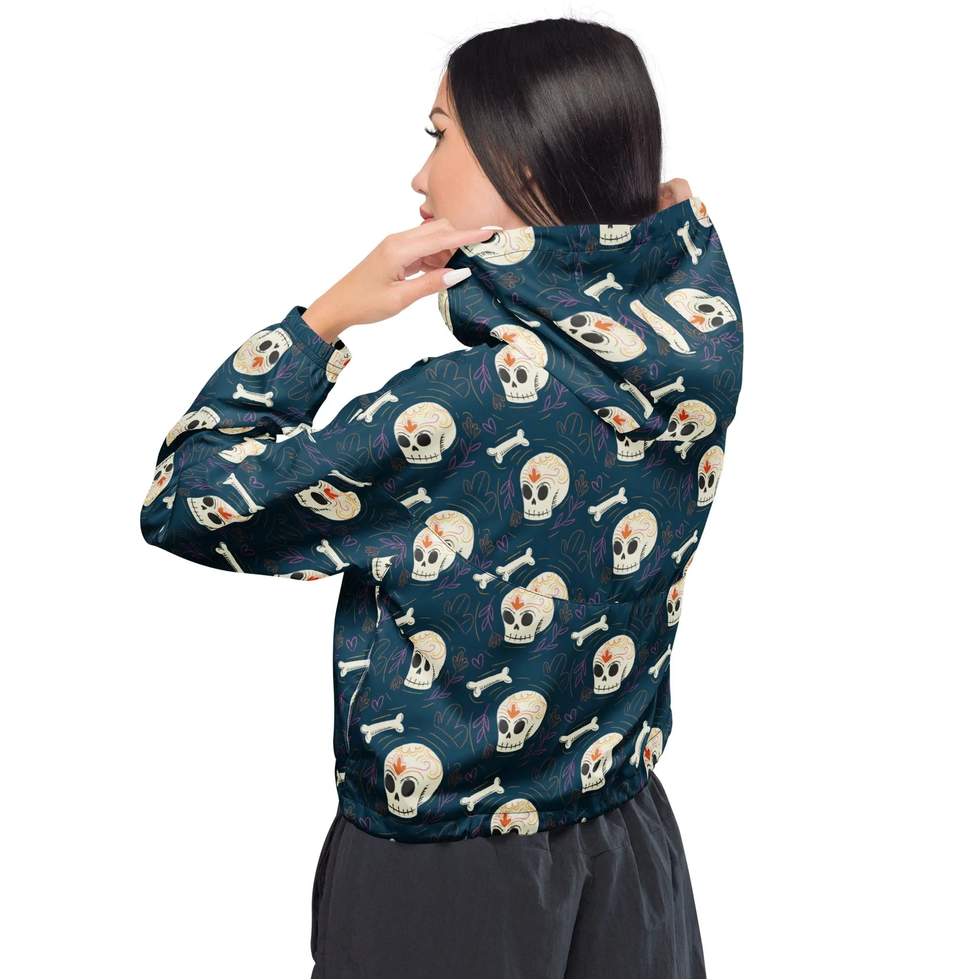 Women’s Skulls Cropped Windbreaker
