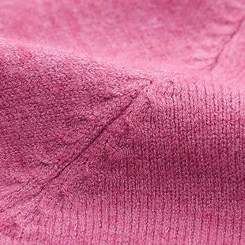 Women's Solid Color Sweater Mother Wear Half High Neck Knitted Pullover Lace Collar Bottoming Tops