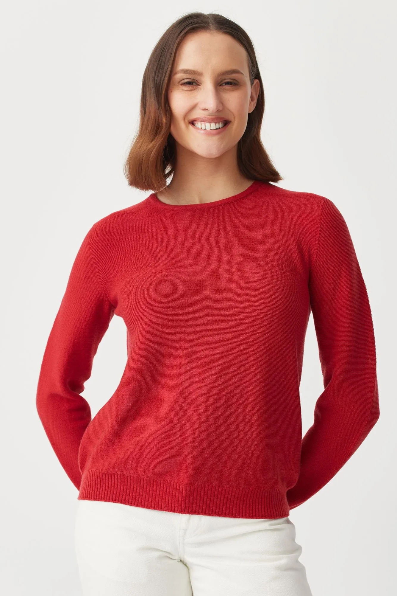 Womens Stitch Sweater-Pomegranate-1859