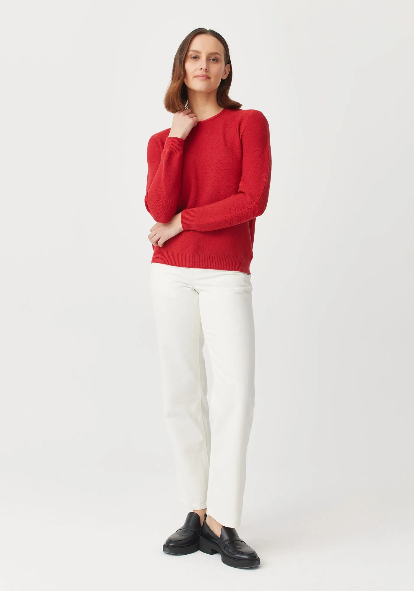Womens Stitch Sweater-Pomegranate-1859