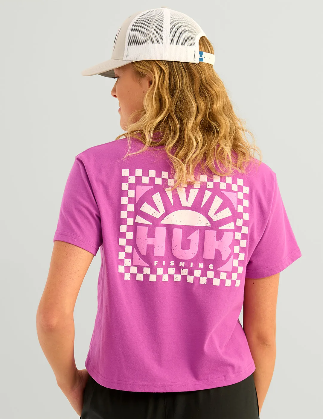 Womens Sunrise Crop Pocket Tee