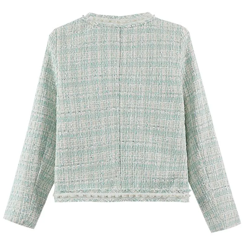 Women's Textured Print Blazer with Cropped Design