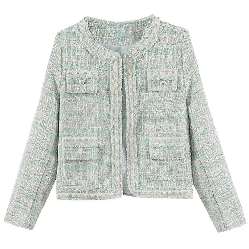 Women's Textured Print Blazer with Cropped Design